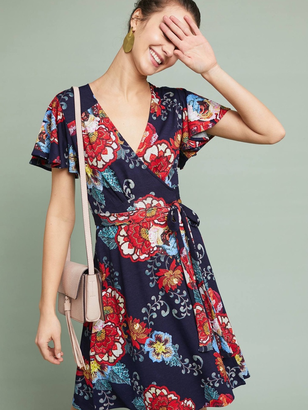 Anthropologie Eva Franco Jade Wrap Dress - Czar Rose